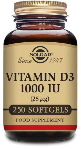 Solgar Vitamin D3 1000 IU (25µg) 250 Softgels